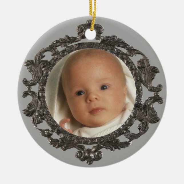Babys 1st Photo Ceramic Tree Decoration (Front)