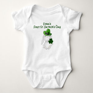 Baby's 1st St. Patrick's Day, custom name Baby Bodysuit
