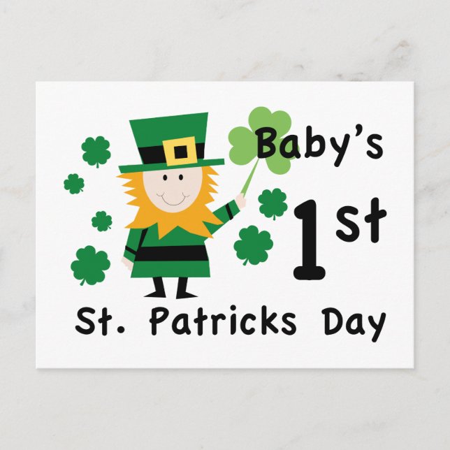 Baby's 1st St. Patrick's Day Postcard (Front)