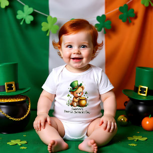 Baby's 1st St. Patrick's Day, Shamrock Snuggles Baby Bodysuit
