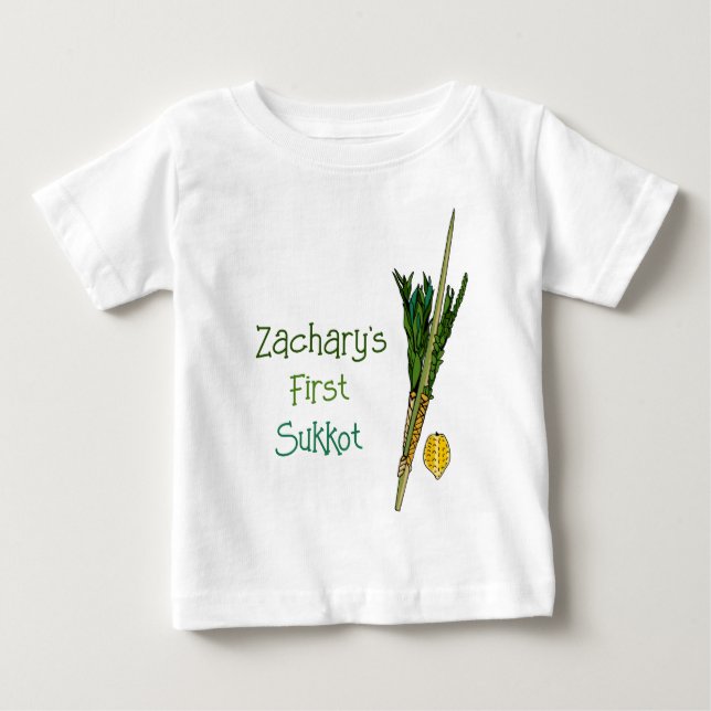 Baby's 1st Sukkot Personalised Baby T-Shirt (Front)