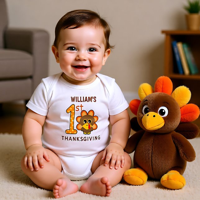 🦃 Baby's 1st thanksgiving (boy) Baby Bodysuit (🦃 Baby's 1st thanksgiving (boy) Baby Bodysuit)