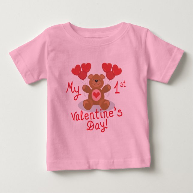 Baby's 1st Valentine's Day Baby T-Shirt (Front)