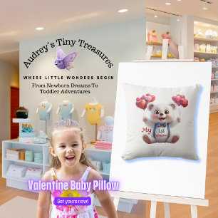 Baby's 1st Valentines Day Throw Pillow