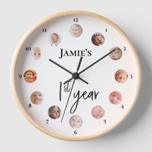 Baby's 1st year 12 month custom photos  clock