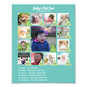 BABYS 1st YEAR PHOTO COLLAGE 8x12 $5 or less! Print