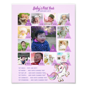 BABYS 1st YEAR PHOTO COLLAGE 8x12 $5 or less! Print
