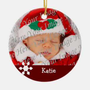 Baby's 2nd Christmas Red Snowflake Ornament