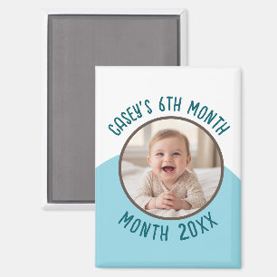 Baby's 6th Month Custom Photo Add Name and Year  Magnet