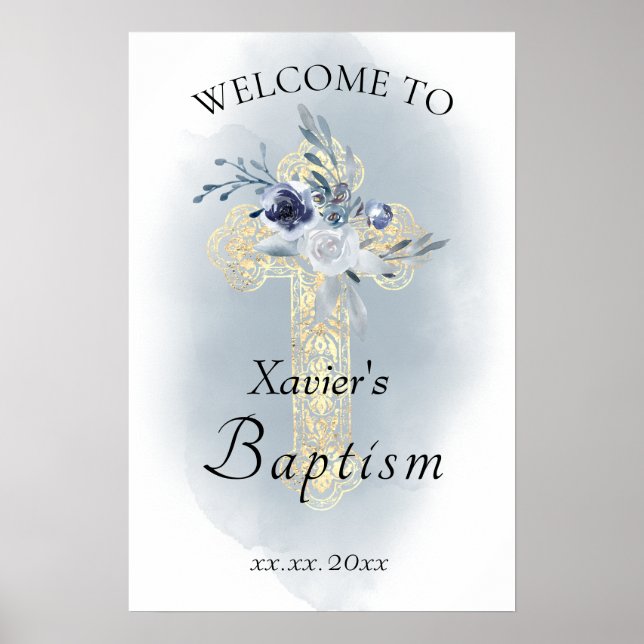 Baby's Baptism Holy Cross welcome sign (Front)