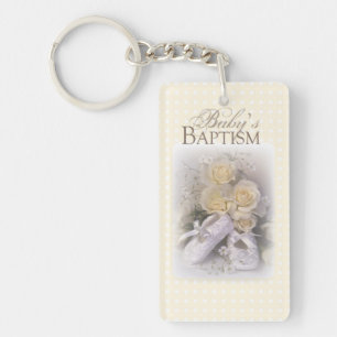 Baby's Baptism Neutral , Customisable Name, Key Ring