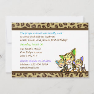 Baby's birthday jungle safari invitation