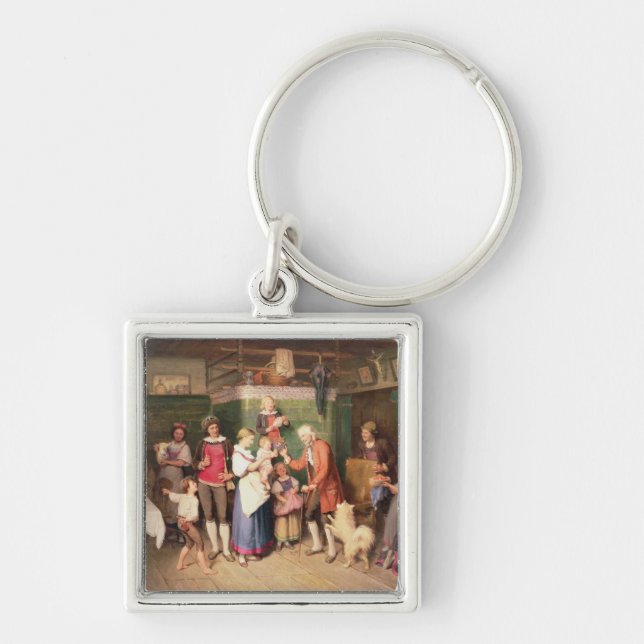 Baby's birthday party key ring (Front)