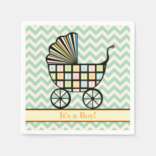 Baby's Blocks Stroller Baby Shower Napkins
