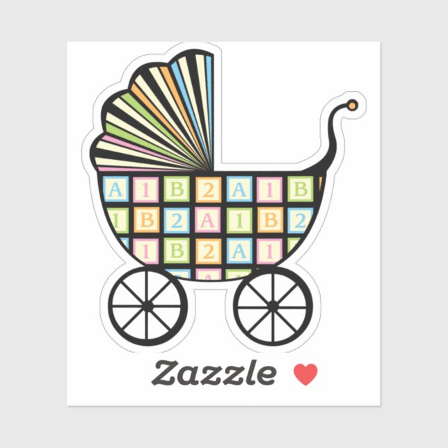 Baby's Blocks Stroller Contour Sticker (Sheet)