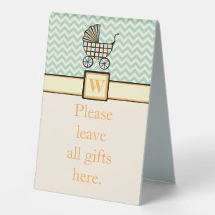 Baby's Blocks Stroller Table Tent Sign