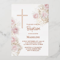 baby's breath and pink roses Baptism