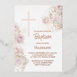 baby's breath and pink roses Baptism