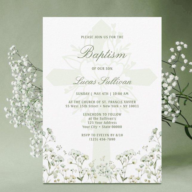 Baby's Breath Baptism Invitation (Creator Uploaded)