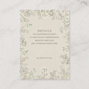 Baby's Breath Beige Wedding Details Vertical Enclosure Card