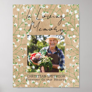 Baby's Breath Boho Rustic In Loving Memory Wedding Poster