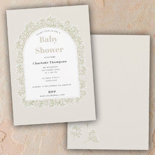 Baby's Breath Boy Girl Gypsophila Baby Shower Invitation