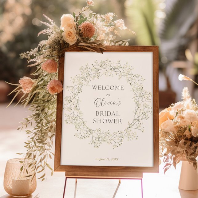Baby's Breath Bridal Shower Welcome Sign (Creator Uploaded)