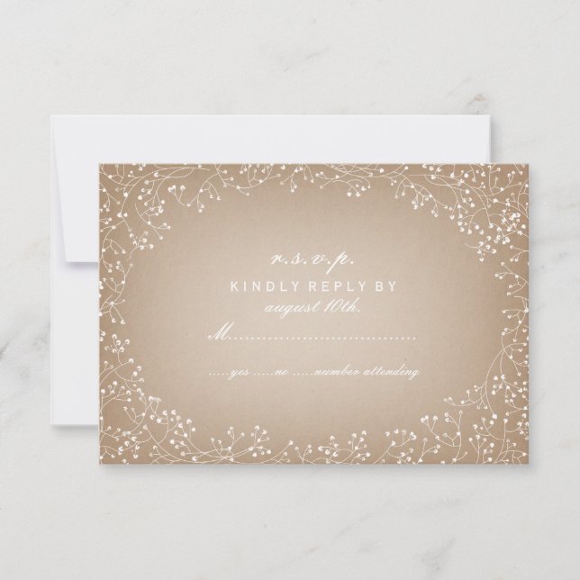 Baby's Breath Card Stock Inspired RSVP (Front)