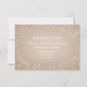 Baby's Breath Cardstock Inspired Reception Invitation