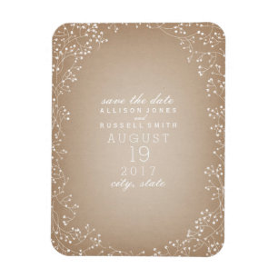 Baby's Breath Cardstock Inspired Save The Date Magnet