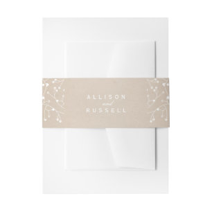 Baby's Breath Cardstock Inspired Wedding Invitation Belly Band