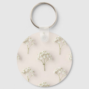 Baby's Breath Delicate Neutral Pattern Key Ring
