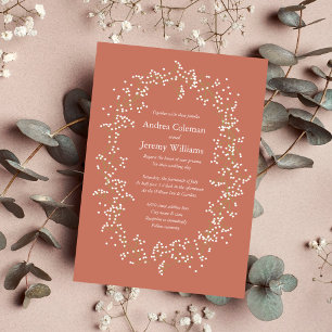 Baby's Breath Elegant Rustic Terracotta Wedding Invitation