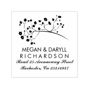Baby's Breath Floral Branch Elegant Self-inking Stamp