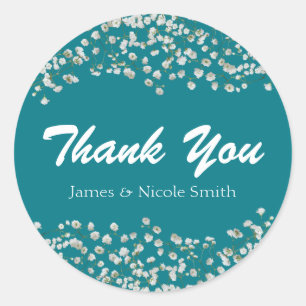 Baby's Breath Floral CHOOSE YOUR OWN COLOR Classic Round Sticker