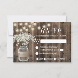 Baby's Breath Floral Jar Rustic Barn Wood RSVP