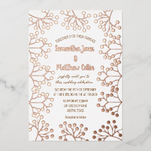 Baby's Breath Floral Rose Gold Foil Wedding
