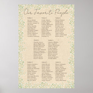 Baby's Breath Floral Rustic Wedding Seating Chart