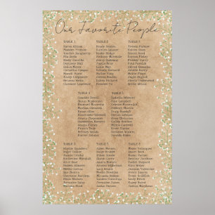  Baby's Breath Floral Rustic Wedding Seating Chart