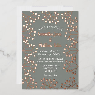 Baby's Breath Floral Sage Green Gold Foil Wedding