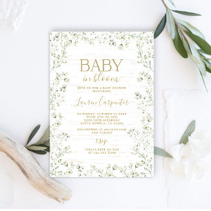 Baby's Breath Flower Baby Shower Invitation