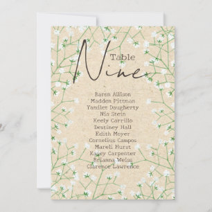 Baby's Breath Flowers Rustic Wedding Seating Chart Invitation