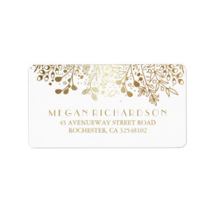 Baby's Breath Gold Floral Elegant Wedding Label