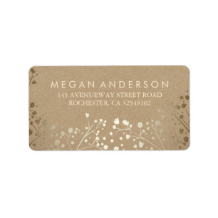 Baby's Breath Gold Kraft Wedding Label