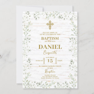 Baby's Breath Gypsophila​ Baptism  Invitation