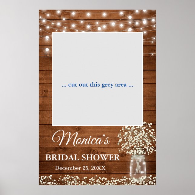 Baby's Breath Mason Jar  Bridal Shower Photo Prop Poster (Front)