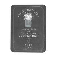 Baby's Breath Mason Jar Chalkboard Save The Date