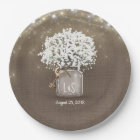 Baby's Breath Mason Jar Rustic Burlap Wedding