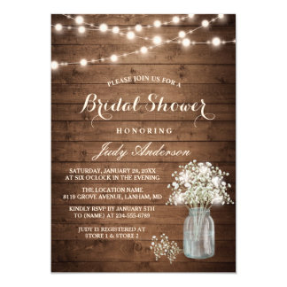 rustic bridal shower invites