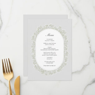 Baby's Breath Monogram Gypsophila Floral Wedding Menu